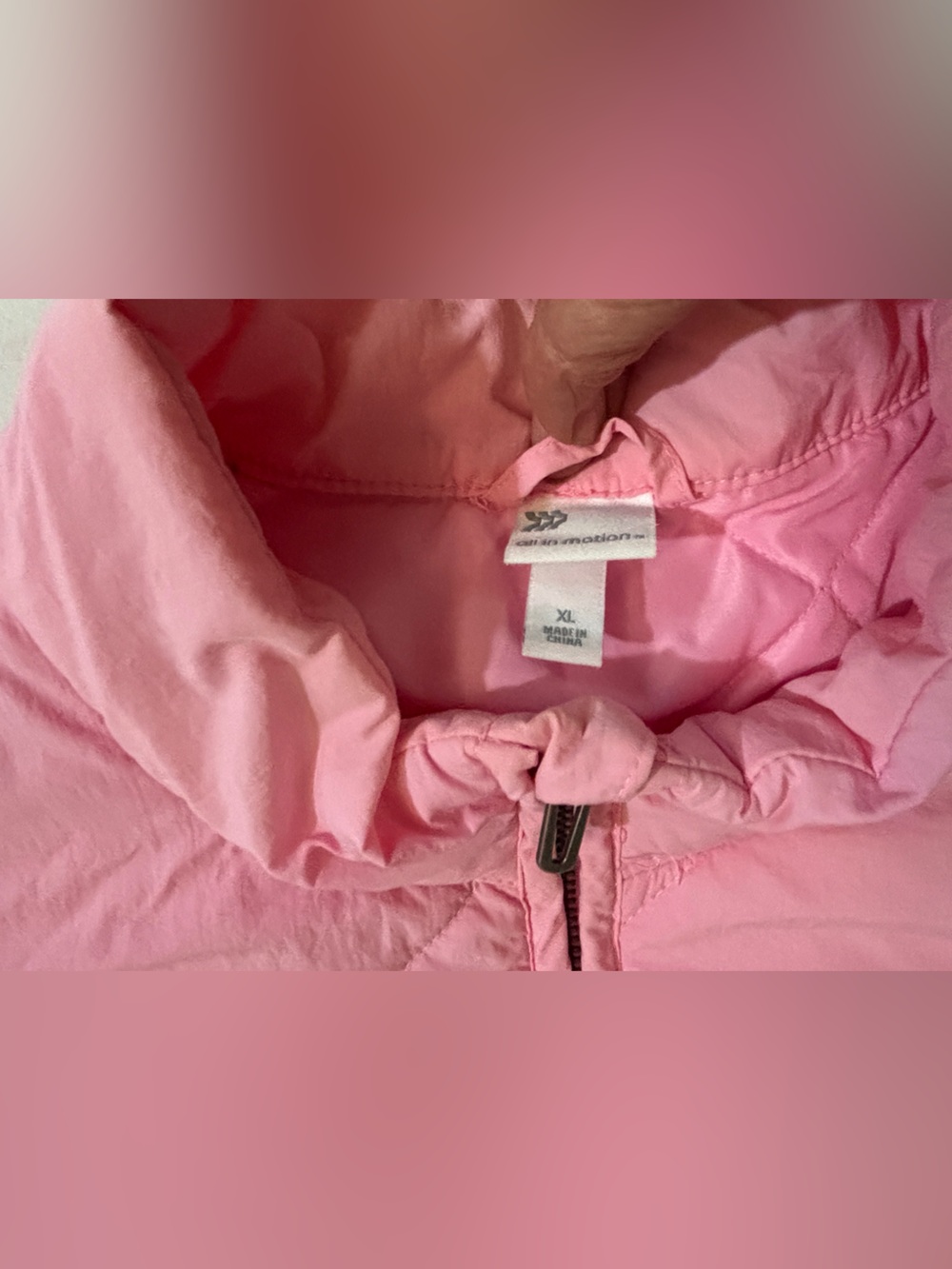 All in Motion Women’s XL Pink Quilted Jacket Full Zip Nylon Lightweight - Picture 5 of 8